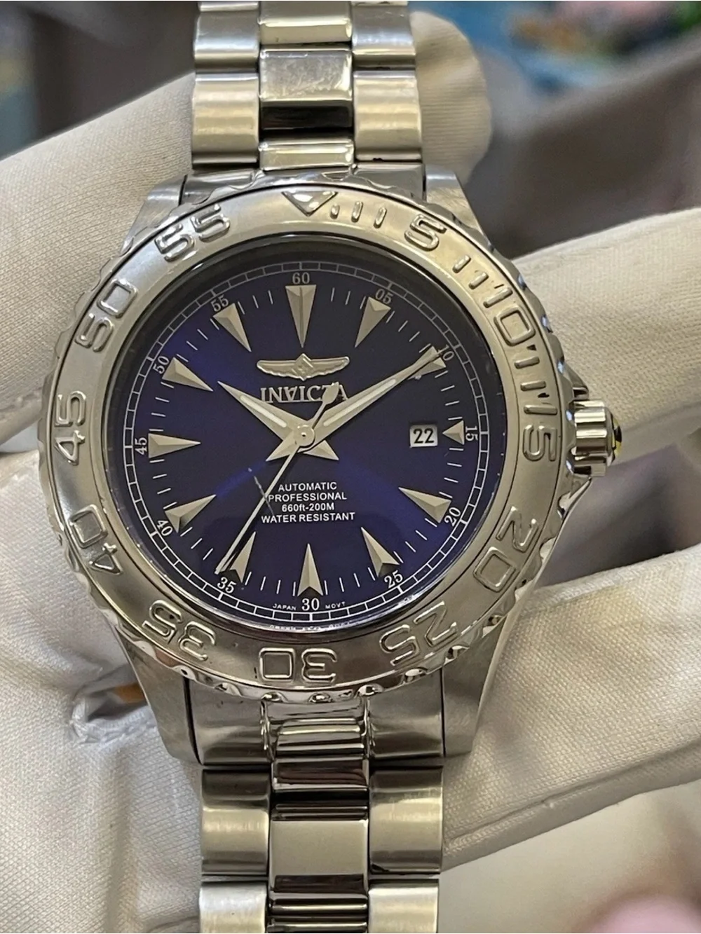 Invicta Men 2301 Pro Diver Automatic Watch Blue Dial Ocean Ghost 47mm 200M Steel